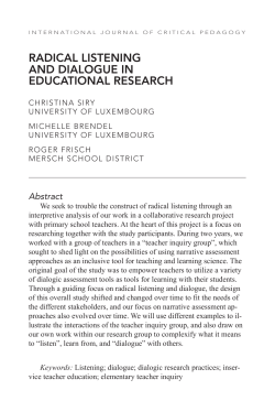 radical listening and dialogue in educational research