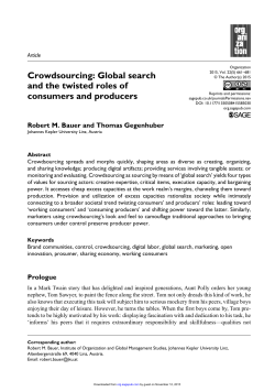 Crowdsourcing: Global search and the twisted roles of consumers