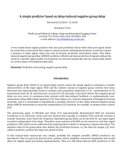 A simple predictor based on delay‐induced negative group delay