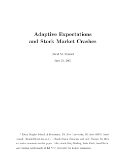 Adaptive Expectations and Stock Market Crashes
