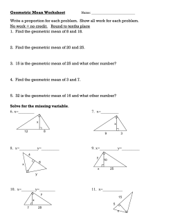 Geometric Mean Worksheet