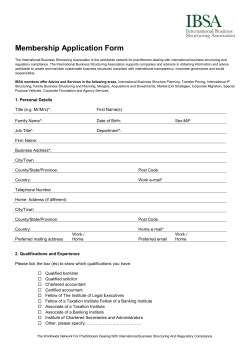 Membership Application Form - International Business Structuring