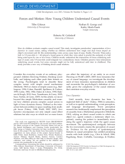 Forces and Motion: How Young Children