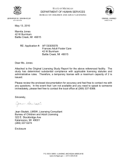 DEPARTMENT OF HUMAN SERVICES May 13, 2010 Marvita Jones