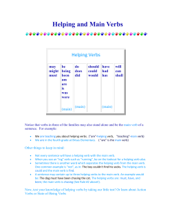 Helping and Main Verbs