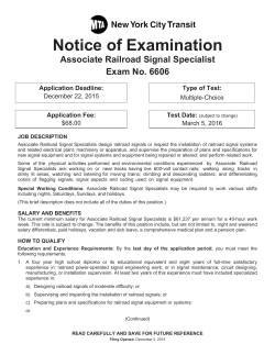 Notice of Examination - Transit Tech Career and Technical