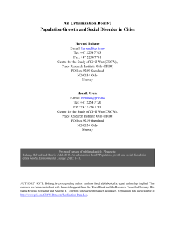 An Urbanization Bomb?