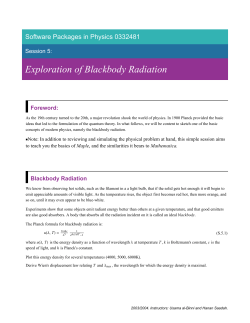 Exploration of Blackbody Radiation
