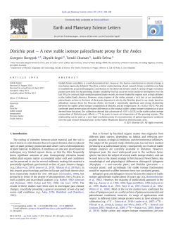 Distichia peat &mdash; A new stable isotope paleoclimate proxy for the