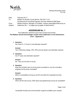 Addendum No. 1 - PW-FAC-17-01