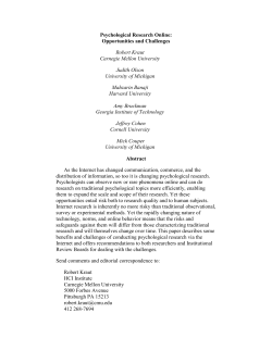 Psychological Research Online: Opportunities and