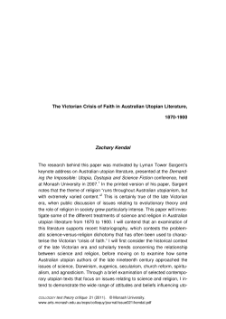 The Victorian Crisis of Faith in Australian Utopian