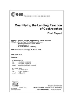 Quantifying the Landing Reaction of Cockroaches