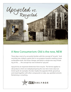 A New Consumerism: Old is the new, NEW