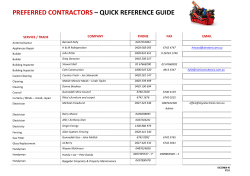 preferred contractors – quick reference guide