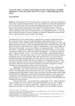 195 `Venus and Adonis` reworked: transformations of Ovid`s