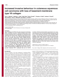 Increased invasive behaviour in cutaneous squamous cell