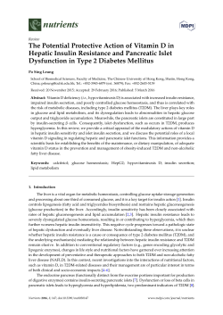 The Potential Protective Action of Vitamin D in Hepatic Insulin