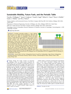 Sustainable Mobility, Future Fuels, and the Periodic Table