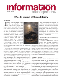 2014: An Internet of Things Odyssey
