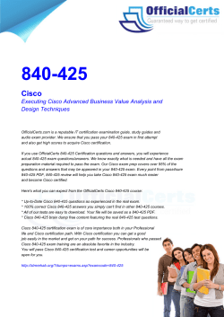 840-425 Cisco Executing Cisco Advanced Business Value Analysis