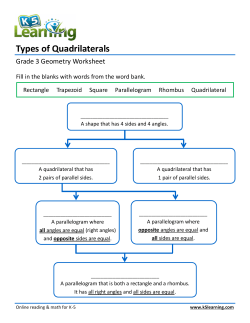 Grade 3 geometry worksheet: Types of quadrilaterals