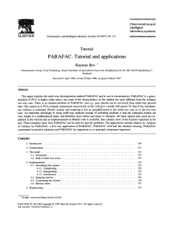 PARAFAC. Tutorial and applications