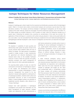 Isotope Techniques for Water Resources Management
