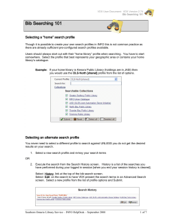 Bib Searching 101 - Southern Ontario Library Service