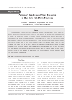 Pulmonary Function and Chest Expansion in Thai Boys with Down
