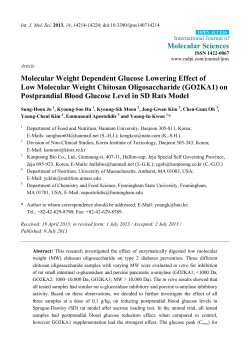 Molecular Weight Dependent Glucose Lowering Effect of Low
