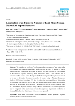 Localisation of an Unknown Number of Land Mines Using a Network