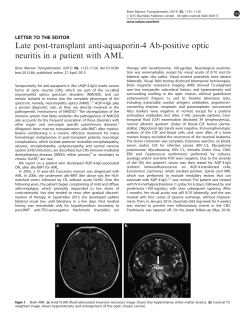 Late post-transplant anti-aquaporin-4 Ab-positive optic