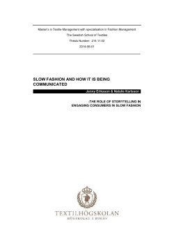 slow fashion and how it is being communicated