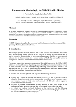 Environmental Monitoring by the NADIR Satellite Mission