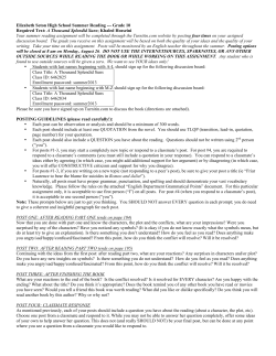 Elizabeth Seton High School Summer Reading --