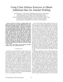 Using Cyber Defense Exercises to Obtain Additional Data for