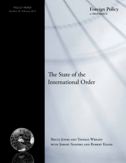 The State of the International Order