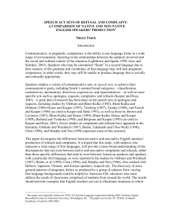SPEECH ACT SETS OF REFUSAL AND COMPLAINT