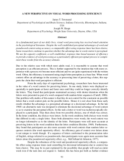 A NEW PERSPECTIVE ON VISUAL WORD PROCESSING