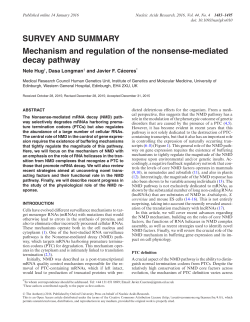 Mechanism and regulation of the nonsense