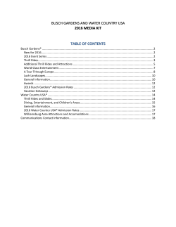 busch gardens and water country usa 2016 media kit table of contents