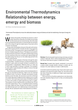 Environmental Thermodynamics Relationship between energy