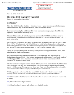 Billions lost in charity scandal