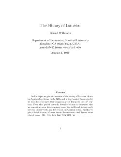 The History of Lotteries