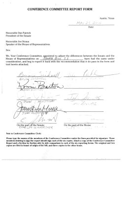 CONFERENCE COMMITTEE REPORT FORM