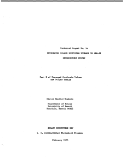 Integrated island ecosystem ecology in Hawaii
