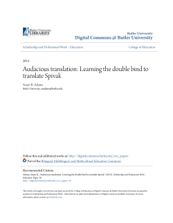 Audacious translation - Digital Commons @ Butler University