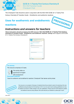 Endothermic and exothermic reactions - Checkpoint instructions