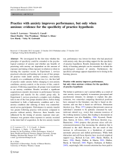 Specificity of Practice